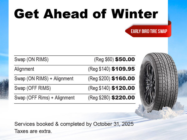 Early Bird Winter Tire Swap Special