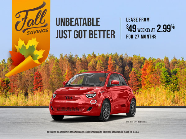 Get the 2025 Fiat500E Red Edition