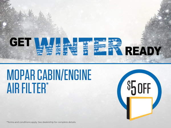 Save $5 MOPAR Cabin/Engine Air Filter*