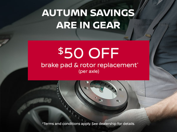 $50 Off Brake Pad & Rotor Replacement