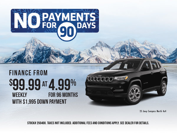 Get the 2025 Jeep Compass North | No Payment for 90 days