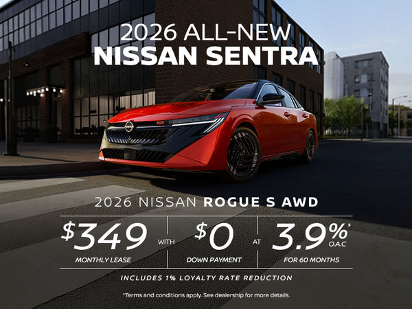 2026 All-new Nissan Sentra | Lease from $349 monthly