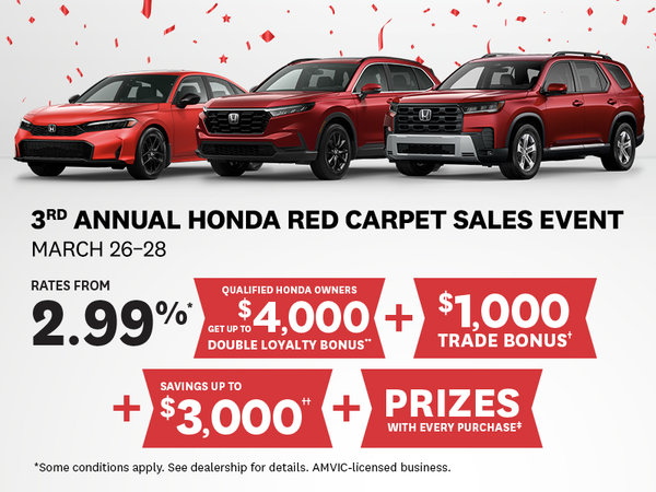 3rd Annual Honda Red Carpet Sales Event | March 25–27