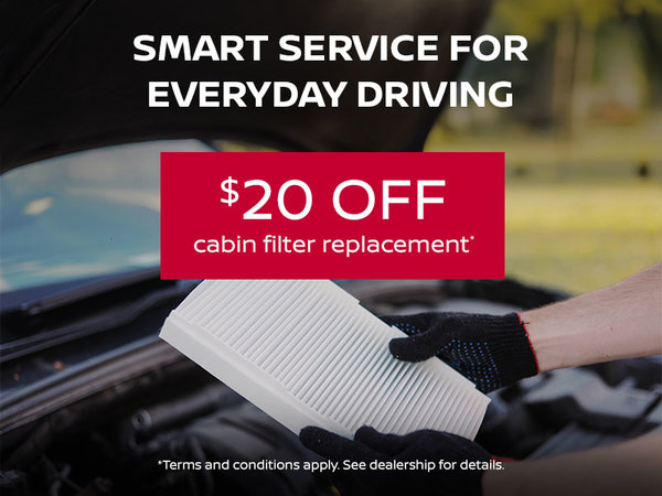 $20 Off Cabin Filter Replacement