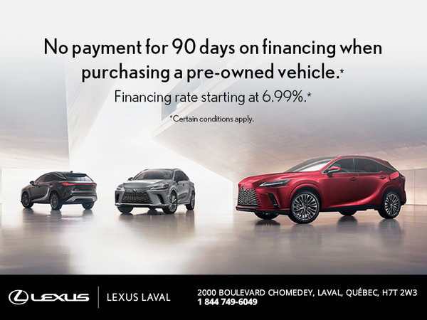 No payment for 90 days on financing when purchasing a pre-owned vehicle.*