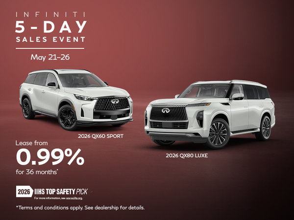INFINITI 5-Day Sales Event | 2026 QX60 Sport & QX80 Luxe