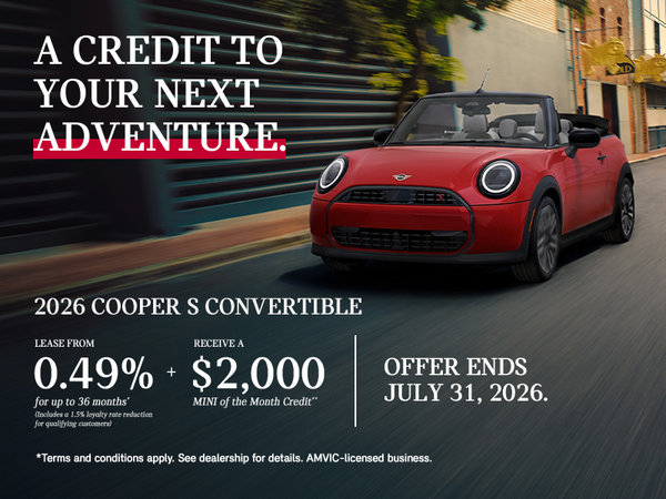 A Credit To Your Next Adventure | 2026 Cooper Convertible S
