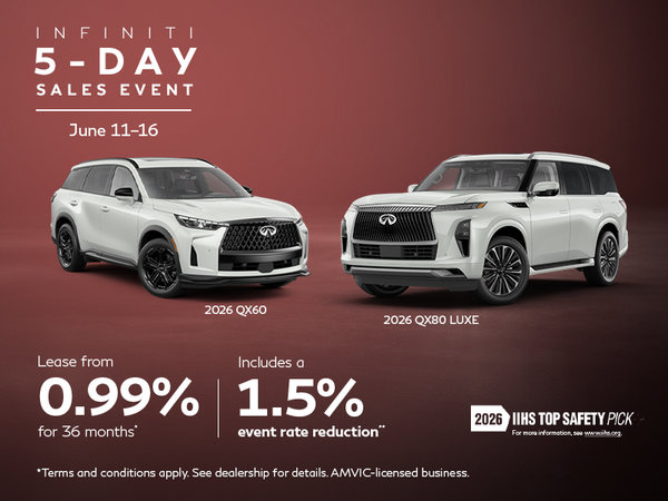 INFINITI 5-Day Sales Event | 2026 QX80 & QX60