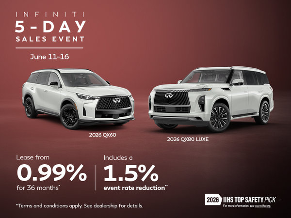 INFINITI 5-Day Sales Event | 2026 QX80 & QX60
