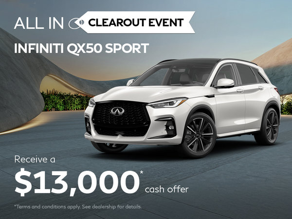 All-In Clearout Event | 2025 QX50 Sport