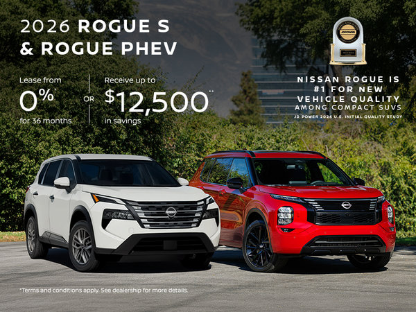 2026 Rogue S & Rogue PHEV | Lease from 0% for 36 months