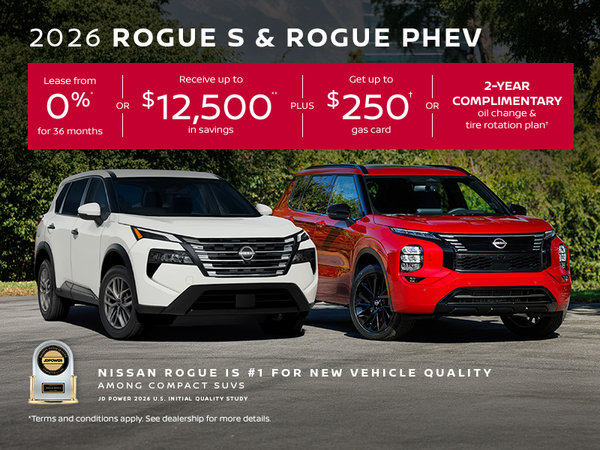 2026 Rogue S & Rogue PHEV | Lease from 0% for 36 months