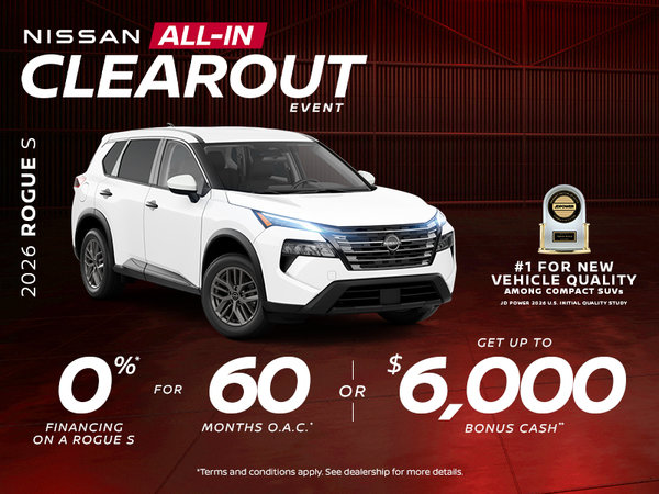 Nissan All-In Clearout Event | 2026 Rogue S