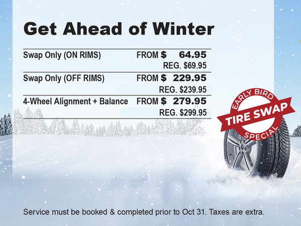 Early Bird Winter Tire Swap Special