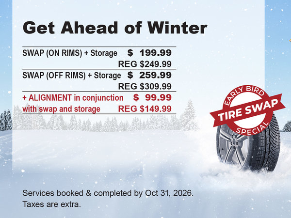 Early Bird Winter Tire Swap Special