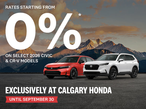 Lease or finance from 0% on select 2026 Civic and CR-V models