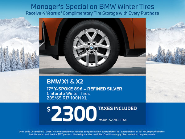 Manager's Special on BMW Winter Tires | BMW X1 & X2