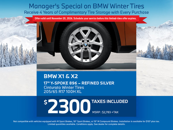 Manager's Special on BMW Winter Tires | BMW X1 & X2