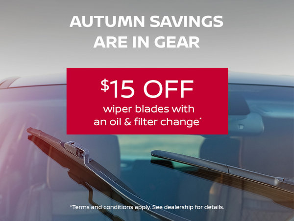 $15 Off Front Wiper Blades with an Oil & Filter Change