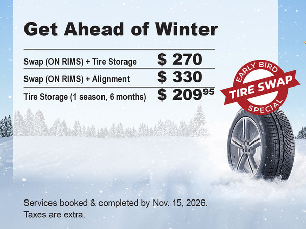 Early Bird Winter Tire Swap Special