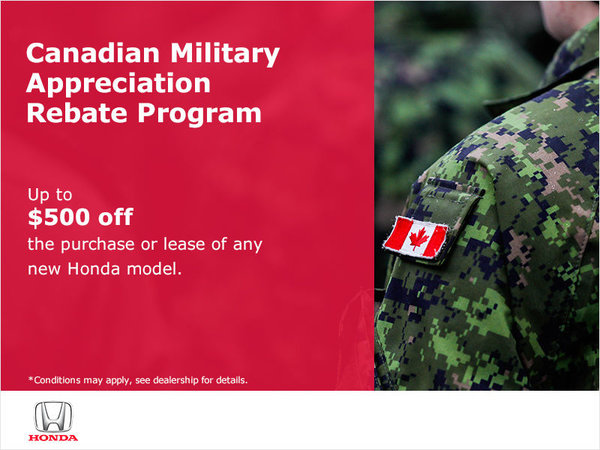 Appreciation Rebate Program Canadian Military