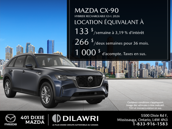 Procurez-vous le Mazda CX-90 Hybride Rechargeable 2026