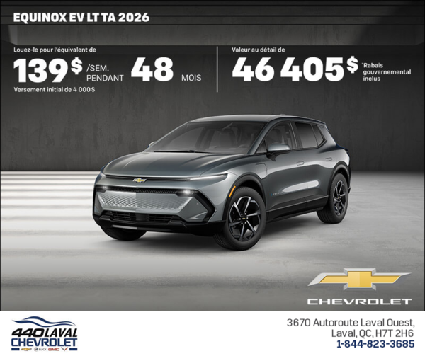 Procurez-vous le Chevrolet Equinox EV 2026