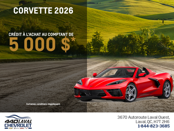 Procurez-vous le Chevrolet Corvette 2026