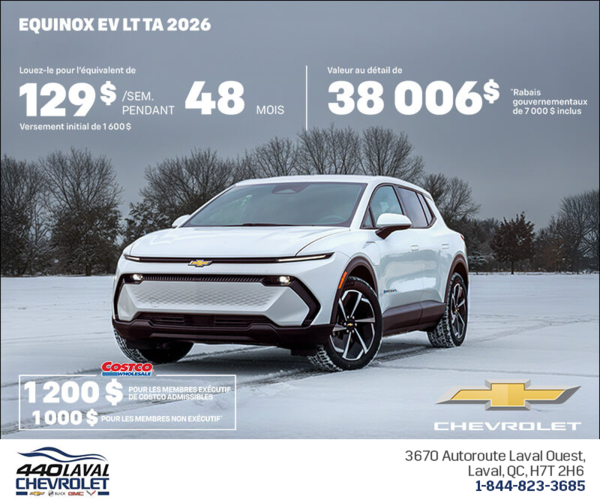 Procurez-vous le Chevrolet Equinox EV 2026