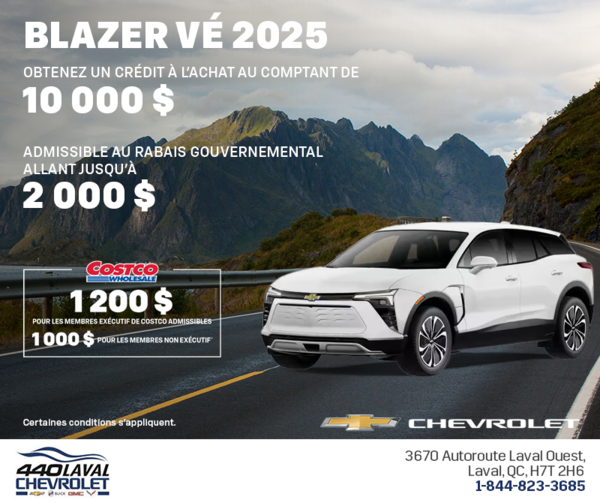 Procurez-vous le Chevrolet Blazer VÉ 2025