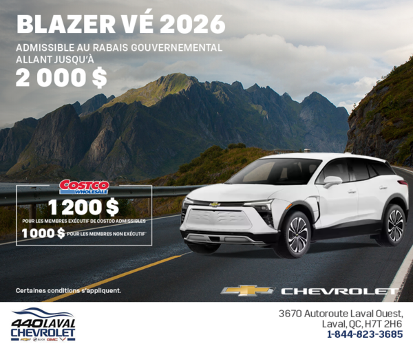 Procurez-vous le Chevrolet Blazer VÉ 2026