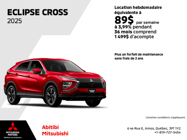 Procurez-vous le Mitsubishi Eclipse Cross 2025