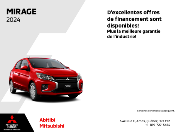 Procurez-vous le Mitsubishi Mirage 2024