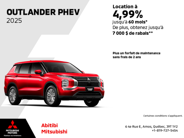 Procurez-vous le Mitsubishi Outlander Phev 2025