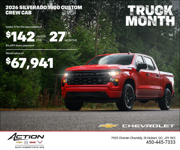 Get the 2026 Chevrolet Silverado 1500 Custom Crew Cab