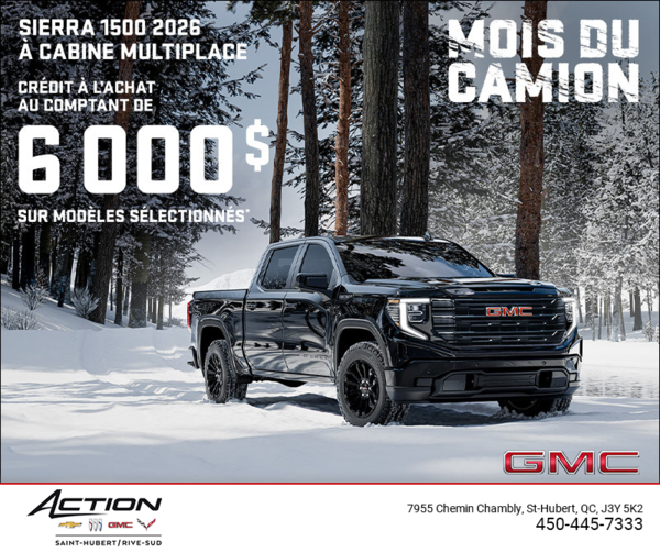 Le GMC Sierra 1500 2026 à Cabine Multiplace