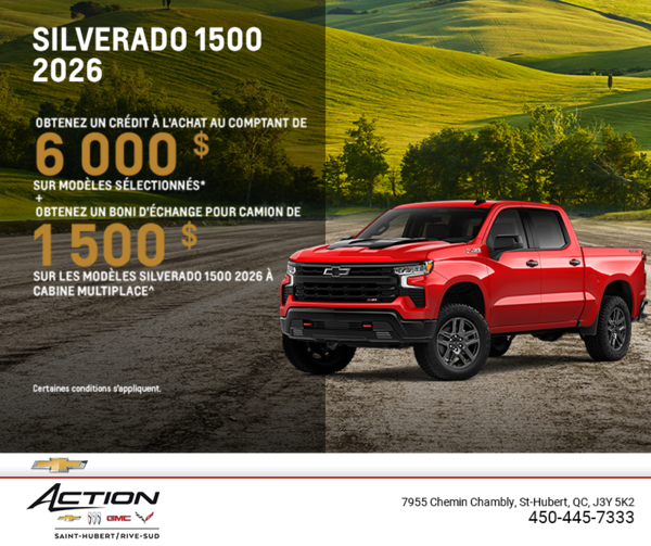 Procurez-vous le Chevrolet Silverado 1500 2026