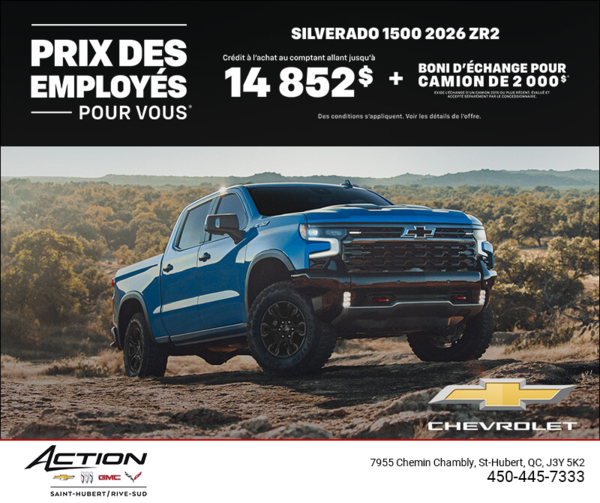 Le Chevrolet Silverado 1500 ZR2 2026