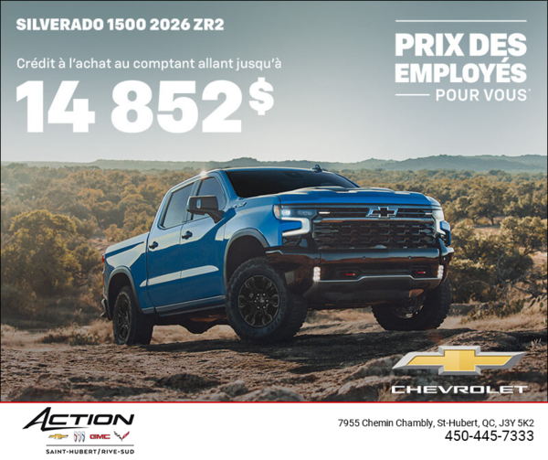 Le Chevrolet Silverado 1500 ZR2 2026