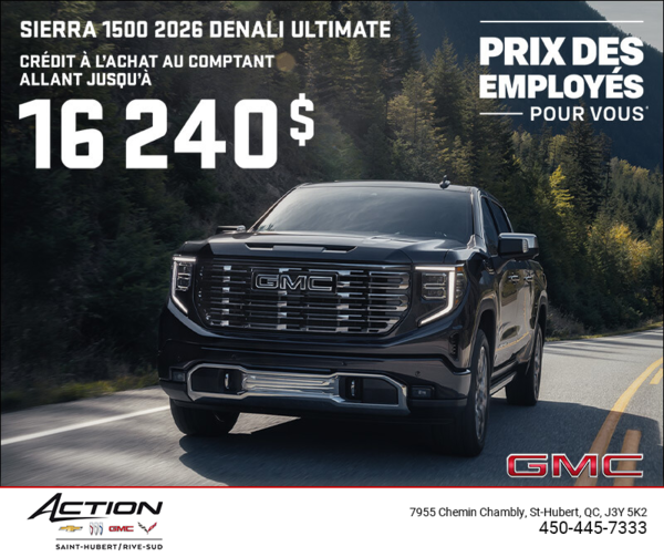 Le GMC Sierra 1500 Denali Ultimate 2026