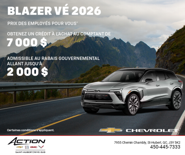 Procurez-vous le Chevrolet Blazer VÉ 2026