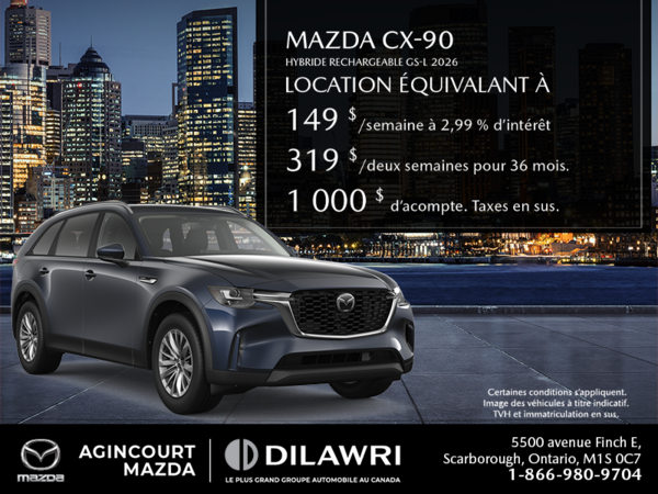 Procurez-vous le Mazda CX-90 Hybride Rechargeable 2026