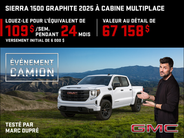 Le GMC Sierra 1500 Graphite à cabine multiplace 2025