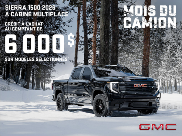 Le GMC Sierra 1500 2026 à Cabine Multiplace