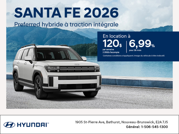 Procurez-vous le Hyundai Santa Fe Hybrid 2026