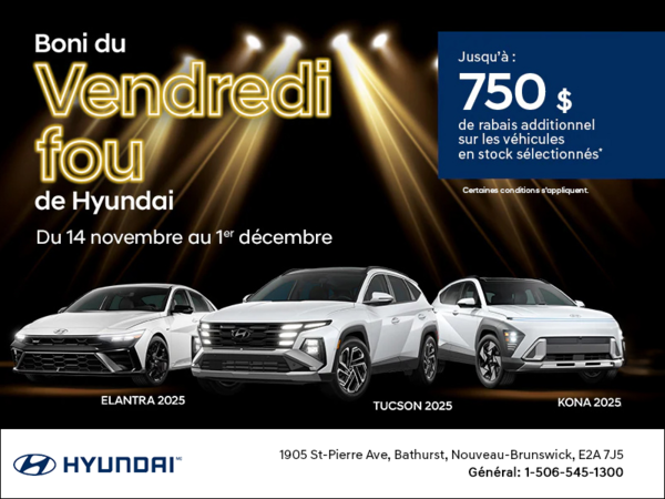 Boni Vendredi Fou de Hyundai