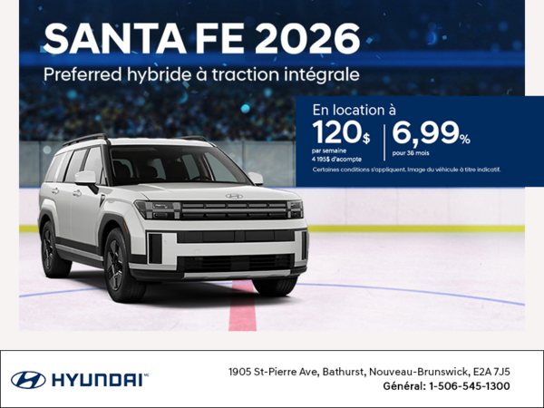 Procurez-vous le Hyundai Santa Fe Hybrid 2026