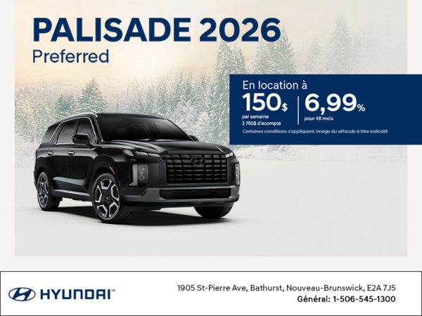 Procurez-vous le Hyundai Palisade 2026