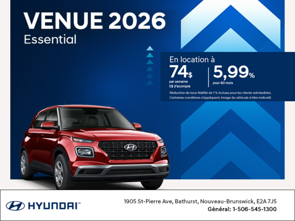 Procurez-vous le Hyundai Venue 2026