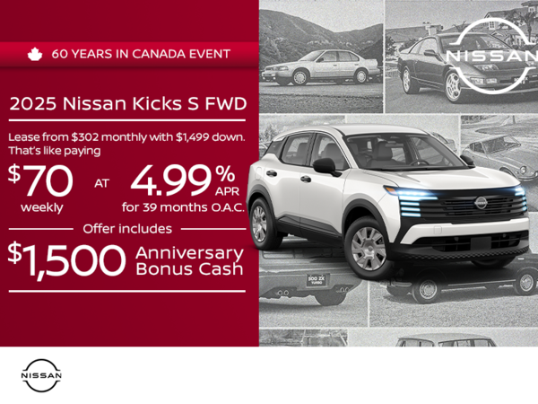 Get the 2025 Nissan Kicks S Today!